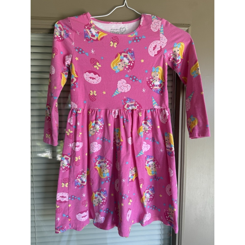 Jojo Siwa Girls Long Sleeve Play Dress Size M 7-8 Ice Cream Donuts